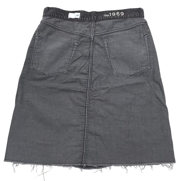 Corduroy Pencil Midi Skirt by GAP in Grey Women's Size 26 - Picture 4 of 7